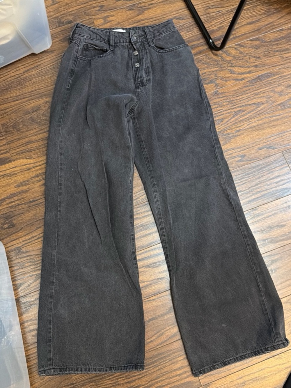 Forever 21 Classic High-Rise Wide Leg Jeans - Black